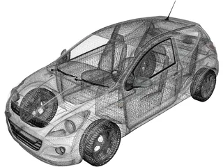 Hyundai i20 (2010) 3D Model preview