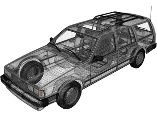 Volvo 740 GL (1985) 3D Model preview