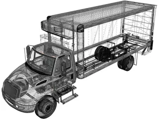 International Durastar Box Truck (2002) 3D Model preview