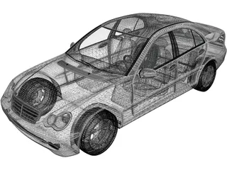 Mercedes-Benz C-class Sedan (2005) 3D Model preview