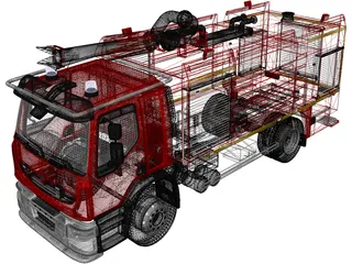 Renault Lander Fire Truck 3D Model preview