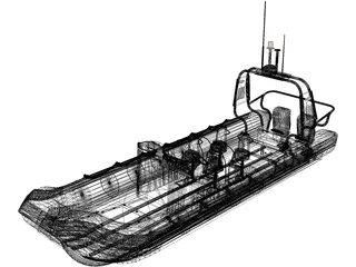 Zodiac Boat 3D Model preview