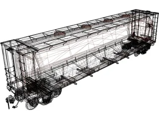 Grain Car 3D Model preview