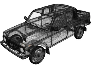 Lada Niva 4x4 2329 Pickup 3D Model preview
