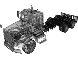 Peterbilt 357 DayCab Chassis Truck (2006) 3D Model preview