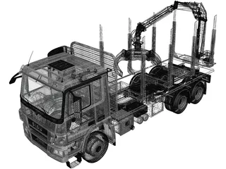 Sisu Polar Logging Truck (2010) 3D Model preview