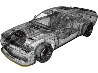 Dodge Challenger SRT Hellcat (2018) 3D Model preview