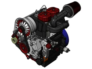 Deutz F2L511 Engine 3D Model preview