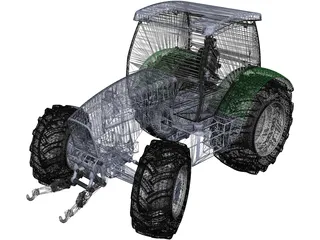 Deutz Tractor 3D Model preview