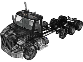 Autocar DC-64 Tractor Truck 4-axle (2019) 3D Model preview