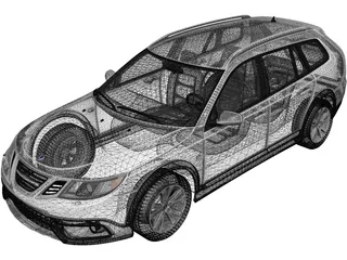 Saab 9-3X (2010) 3D Model preview
