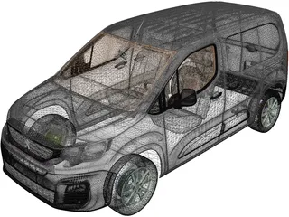Peugeot Partner (2019) 3D Model preview