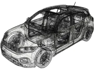 Volkswagen T-Cross Highline (2020) 3D Model preview
