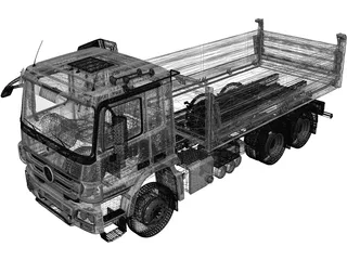Mercedes-Benz Actros Tipper 3-axle (2011) 3D Model preview