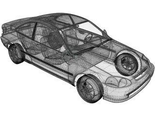 Honda Civic Coupe (1996) 3D Model preview
