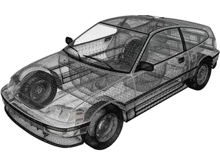 Honda CRX (1988) 3D Model preview