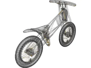 Wooden Bicycle 3D Model preview