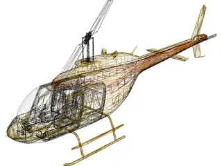 Bell 206-B 3D Model preview
