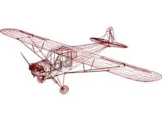 Piper J-3 Cub 3D Model preview