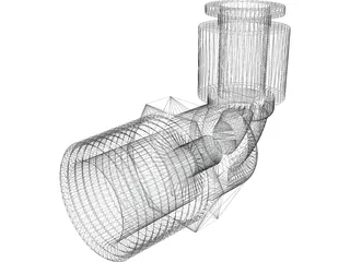 3-8 NPT Push Lock Fitting 3D Model preview