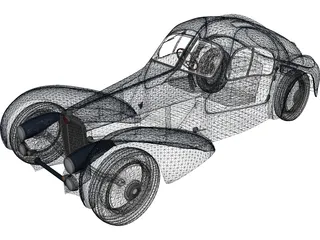 Bugatti Type 57 Atlantic Coupe (1934) 3D Model preview