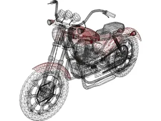 Harley-Davidson (1975) 3D Model preview