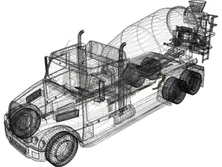 Truck Mixer 3D Model preview