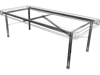 Plastic Folding Table 3D Model preview