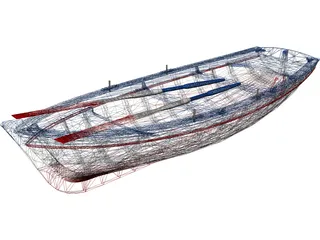 Wooden Boat 3D Model preview