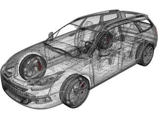 Citroen C5 Estate 3D Model preview