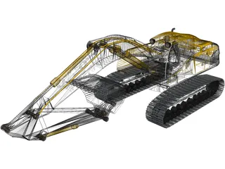 Volvo EC250 Excavator 3D Model preview