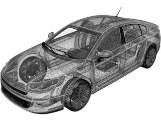 Citroen C5 Saloon (2011) 3D Model preview