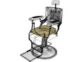 Barber Chair 3D Model preview