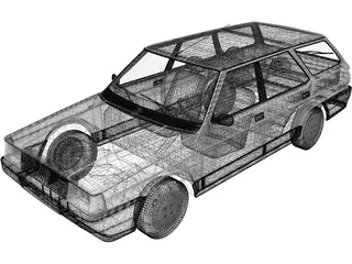 Fiat Regata Station Wagon (1987) 3D Model preview