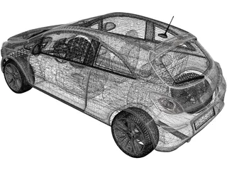 Opel Corsa 3-door (2011) 3D Model preview