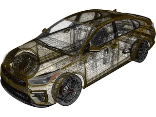 Kia Forte GT (2019) 3D Model preview