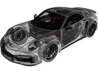 Porsche 911 Turbo S Cabrio (2021) 3D Model preview