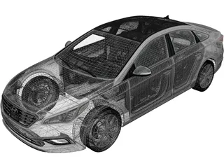 Hyundai Sonata (2014) 3D Model preview
