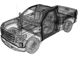 GMC Sierra Reg SLE 1500 (2020) 3D Model preview