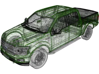 Ford F-150 SuperCrew XLT (2020) 3D Model preview