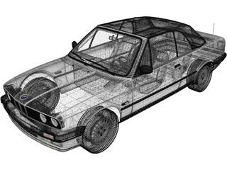 BMW 318i Convertible (1990) 3D Model preview