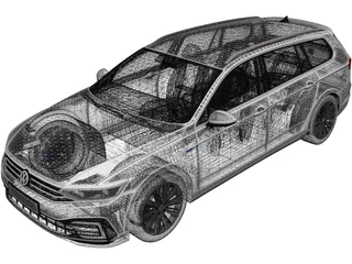 Volkswagen Passat GTE Variant (2020) 3D Model preview