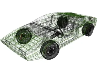 Lamborghini Bravo (1974) 3D Model preview
