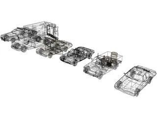 Low-Poly Vehicles Collection 3D Model preview