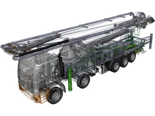 Concrete Pump Truck 3D Model preview