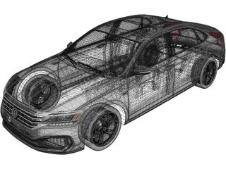 Volkswagen Passat R-Line (2020) 3D Model preview