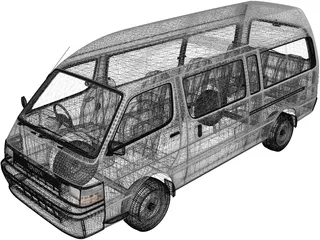 Toyota HiAce H100 Commuter (1992) 3D Model preview