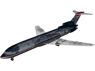 Boeing 727-300 3D Model preview