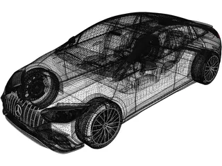 Mercedes-AMG EQE 53 (2021) 3D Model preview