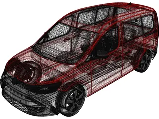 Volkswagen Caddy Combi (2021) 3D Model preview